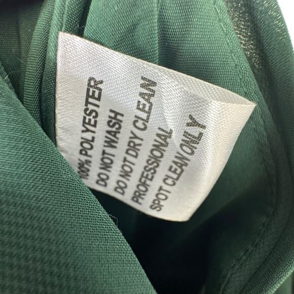 JJ's House NWT Dark Forest Green One Shoulder High Slit Floor Length Gown Sz 14 - Picture 12 of 12